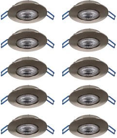 Eglo 300196 - Confezione da 10 faretti da incasso GEDREZ LED/4,9W/230V Ø 9cm cromato