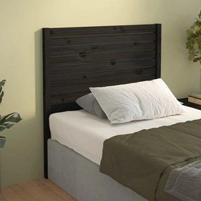 Testiera Per Letto Nera 96x4x100 Cm İn Legno Massello Di Pino /