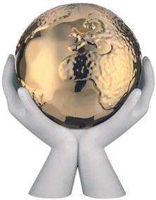 Bongelli preziosi statua moderna scultura mani mondo collezione Globe cm 9 x 10 ORO