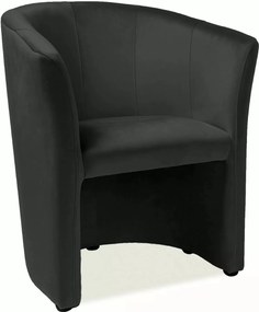 Poltrona TM-1 Velvet in velluto nero – 67x60x76 cm