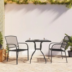 Set Da Pranzo Da Giardino 3 Pz İn Acciaio Antracite /