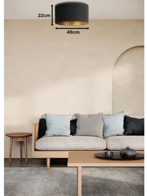 Duolla - Plafoniera ROLLER 1xE27/15W/230V diametro 40 cm nero/oro