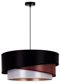 Duolla - Lampadario a sospensione con filo KOBO 1xE27/15W/230V diametro 45 cm nero/bordeaux/argento