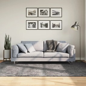 Tappeto Pelo Corto Huarte Morbido Lavabile Antracite 160x230 Cm /