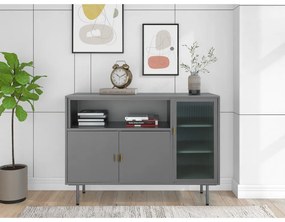 Vetrina grigia in metallo 104x80 cm Rosalie - Støraa