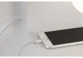 Paulmann 79812 - 1xE27/40W Lampada da parete con mensola e porta USB CALVANI 230V bianca