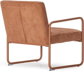 Poltrona color terracotta con rivestimento in ciniglia Vince – MOME