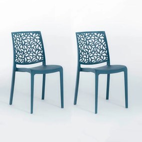 Sedia da giardino London Stone NEW GARDEN blu, set da 2 pezzi