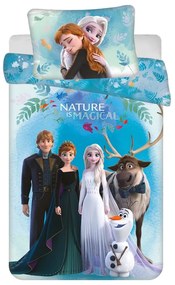 Set copripiumino e federa da bambini blu in cotone per culla 100x135 cm Frozen "Blue" – Jerry Fabrics