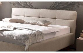 Letto matrimoniale imbottito beige con contenitore con rete inclusa 160x200 cm Lotte – Meise Möbel