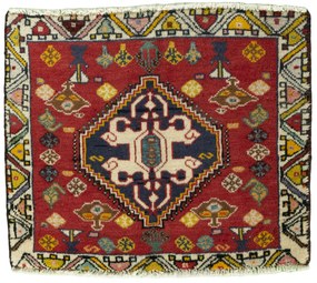 Shiraz Tappeto persiano 50x60 Rosso (Iran) Annodato A Mano