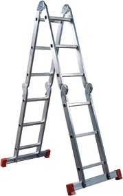 Scala multiposizione FACAL Hobby in alluminio 3 + 3 +3 + 3 gradini portata massima 150 kg EN 131 per lavori fino a 4.6 m