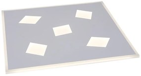 Plafoniera LED moderno Fiona, bianco 50x50 cm, luce con 3 temperature di colore, 5500 lumen