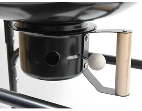 Griglia a carbone portatile nera/legno