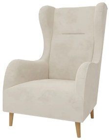 Poltrona in velluto crema Carole - Ropez