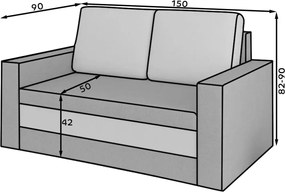 Divano verde allungabile/con contenitore e rivestimento in velluto 151 cm Wave – ELTAP