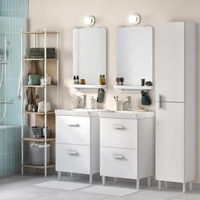 Mobile da bagno sotto lavabo SENSEA Easy bianco laccato opaco L 50 x H 80 x P 40 cm 2 cassetti, lavabo non incluso