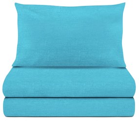 Completo letto 1 piazza e mezza melange azzurro