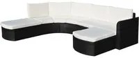 Set Divani da Giardino 4 pz con Cuscini in Polyrattan Nero cod mxl 59729