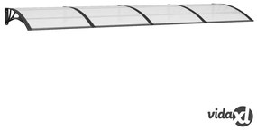 vidaXL Tettoia per Porta Nera 350x100 cm in Policarbonato