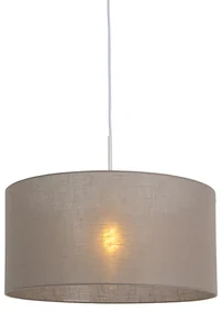 Lampada a sospensione rustica bianca con paralume tortora 50 cm - Combi 1