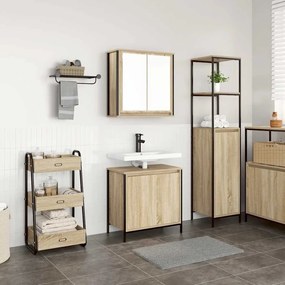 Set Mobili Da Bagno 2 Pz Rovere Sonoma İn Legno Multistrato /