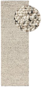benuta Pure Tappeto passatoia in lana Patch Bianco & Nero 80x250 cm - Tappeto fibra naturale