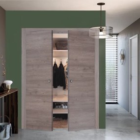 Porta per cabina armadio a battente Almond in legno colore grigio, L 120 x H 210 cm, apertura reversibile