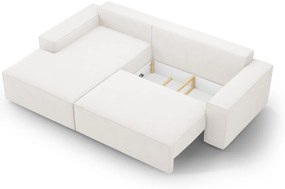 Divano letto angolare bianco in tessuto bouclé (angolo sinistro) Jodie - Micadoni Home