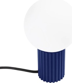 Lampada da tavolo blu scuro con paralume in vetro (altezza totale 19 cm) Orbital – Sollux