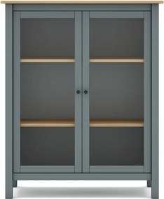 Vetrina verde polveroso in pino massiccio 90x110x40 cm Misti – Marckeric