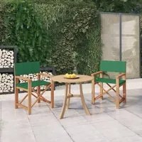 Sedie da Regista Pieghevoli 2 pz in Massello di Teak Verde 3143631