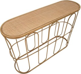 Tavolo consolle di colore naturale in rattan 32x110 cm Samui – Mauro Ferretti