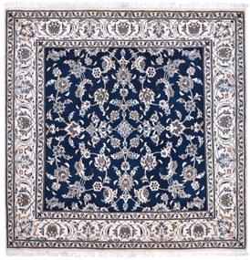 Nain Tappeto 200x200 Blu (Iran) Annodato A Mano