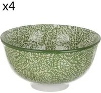 Set 4 coppette puntini verde porcellana Hanami