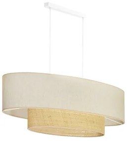 Duolla - Lampadario a sospensione con filo DOUBLE OVAL NATURE 2xE27/15W/230V color crema/beige