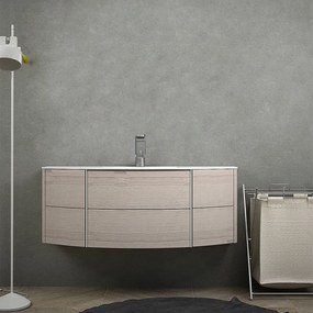 Mobile bagno sospeso Rio 120 cm rovere sbiancato senza specchio