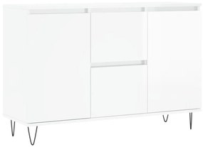 Credenza bianco lucido 104x35x70 cm in legno multistrato