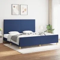 Giroletto con Testiera Blu 180x200 cm in Tessuto cod mxl 59028