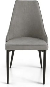 Sedia tessuto Grigio Chiaro - gambe metallo NELLI 2 sedie