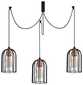 Lampada a sospensione nera per 3 lampadine Pamukkale - Opviq lights