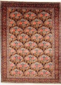 Senneh Tappeto 250x340 Blu (Iran) Annodato A Mano