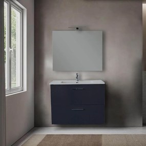 Mobile bagno Vitra 80 cm Antracite con specchio e lampada Led