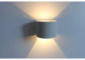 Applique Led Da Parete Bryana 6W Carcassa Bianca Circolare Bianco Neutro IP65 Doppio Illuminazione Angolo Regolabile SKU-7091