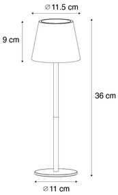 Lampada da tavolo bianca con LED dimmerabile e ricaricabile IP54 - Murdock
