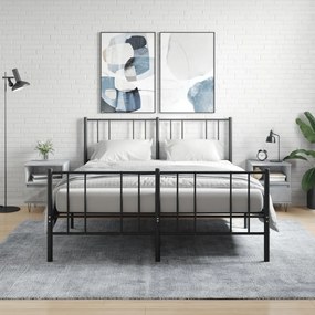 Comodini 2pz Grigio Cemento 40x35x50 Cm İn Legno Multistrato /