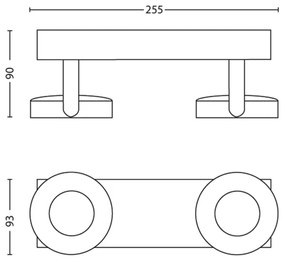 Philips 53172/31/16- Luce LED dimmerabile MYLIVING CLOCKWORK 2xLED/4,5W/230V