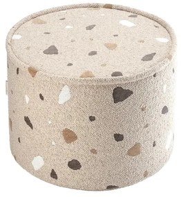 Pouf per bambini marrone chiaro con rivestimento in bouclé e ciniglia Terrazzo – Wigiwama