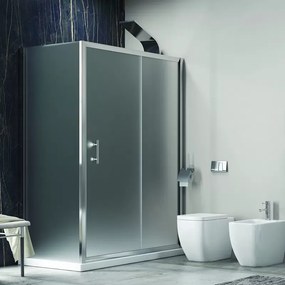 Doccia angolare 150x90 vetro satinato anta scorrevole KF5000S - KAMALU