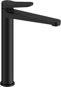 Rubinetto per lavabo getto laminare cristallino Air nero opaco H 29 cm